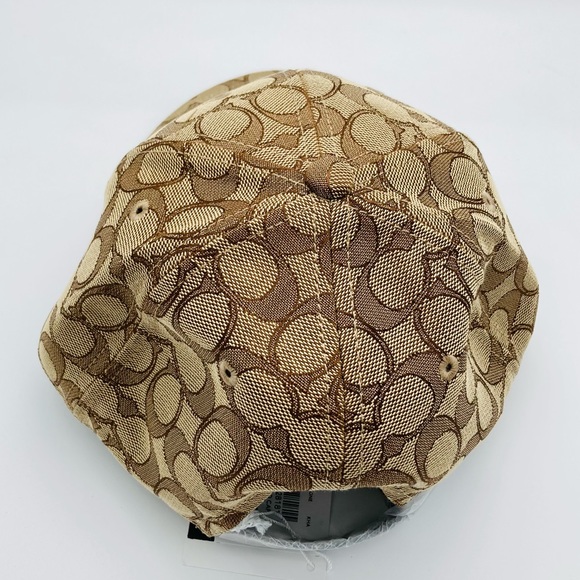 NWT COACH KHAKI SIGNATURE JACQUARD CAP - Picture 8 of 8